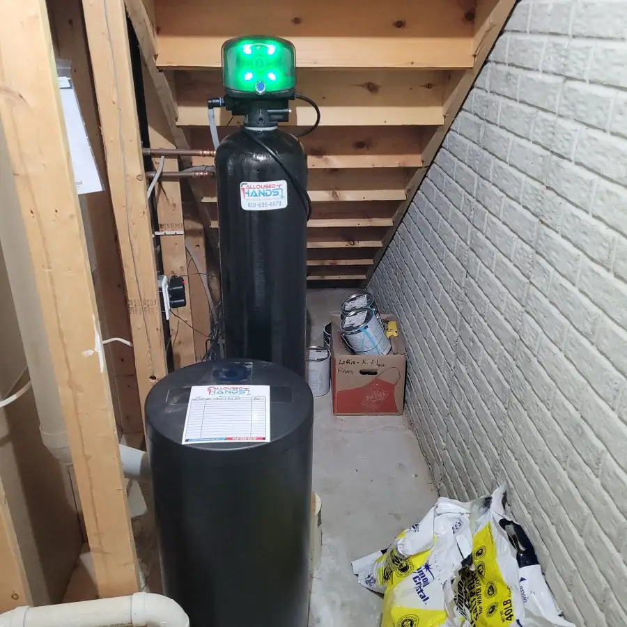Water Treatment system installed in a basement for better water quality and filtration